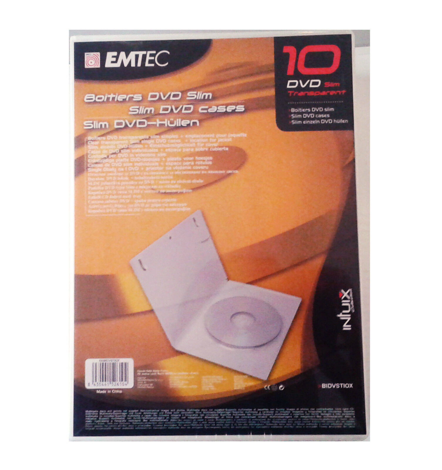 EMTEC EKB1DVST10X COVER CUSTODIE DVD SLIM CASE TRASPARENTE CONF. 10 PZ