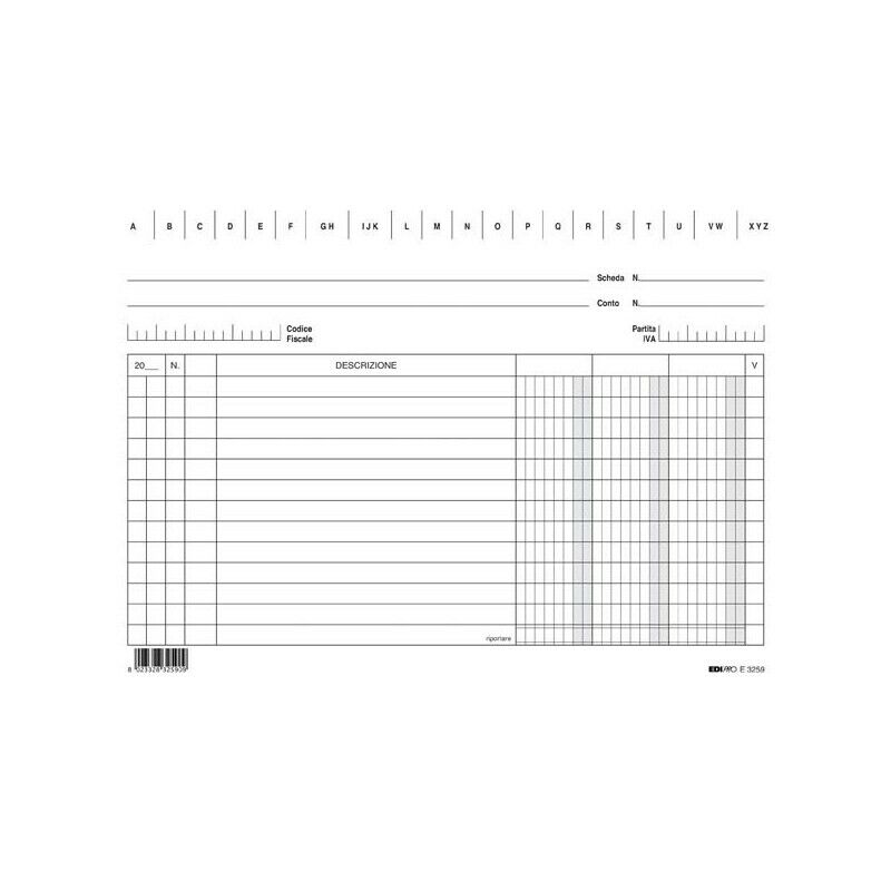 Schede 3 COLONNE ORIZZONTALI 15x21 cm. 100 Fg. E3259 EDIPRO