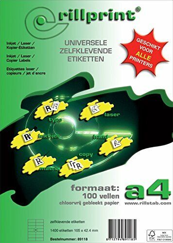 rillprint 89118 printer label - printer labels (105 x 42.4 mm, 1400 (D3T)