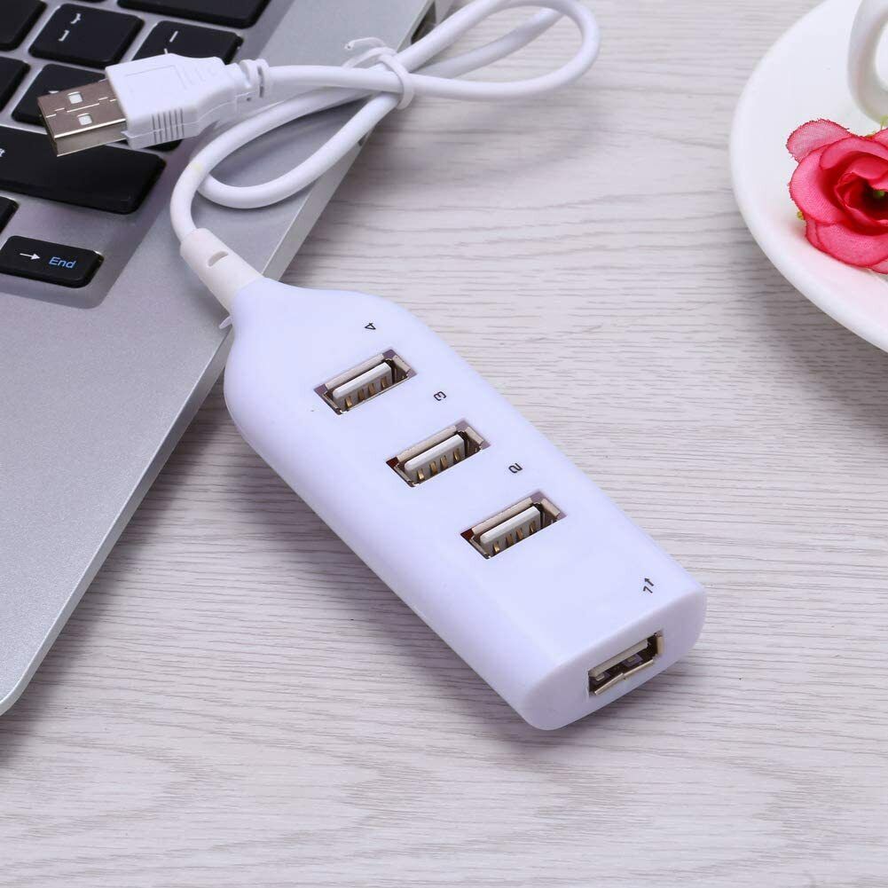 Hub 4 Porte USB 2.0 Trasferimento Dati Multiporte Ultra Sottile Veloce Bianco