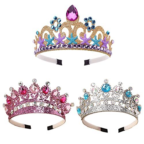 3 Pezzi Corona Principessa, Corona Principessa Bambina, Corona con (E8y)