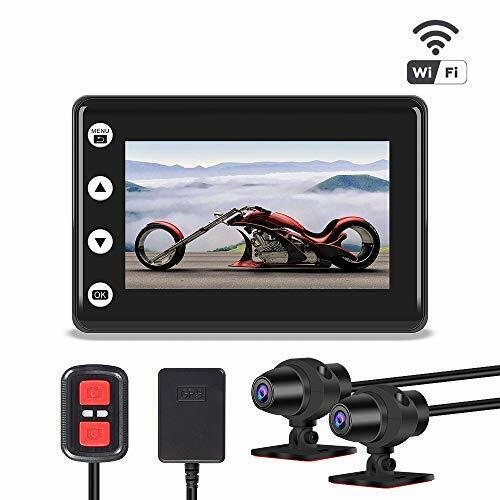 VSYSTO Moto Dash Cam Fotocamera per moto Doppia fotocamera 1080P (C8u)