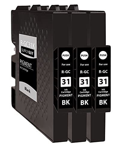 Supply Guy 3 cartucce compatibile con Ricoh GC-31 BK Nero per Aficio GX (l0o)