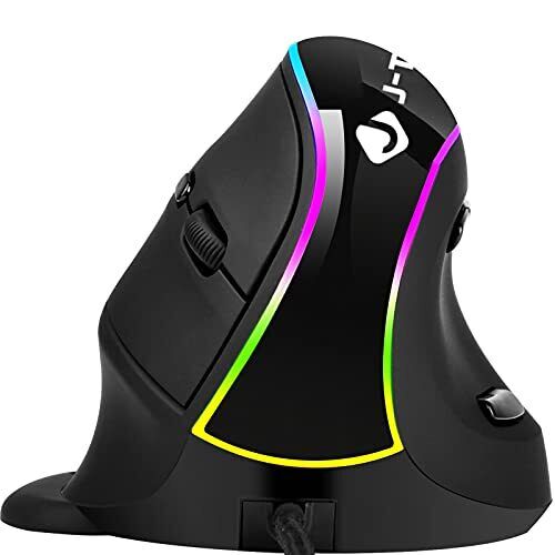 JTD Ergonomic Vertical Mouse, USB Computer Mice with 5 Adjustable DPI (r1J)