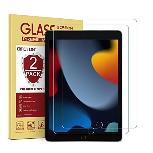 OMOTON [2 Pezzi Pellicola Protettiva per iPad 9/iPad 8/iPad 10.2,Vetro (g0f)