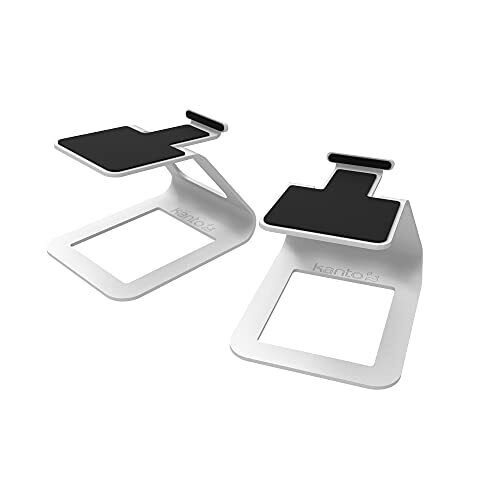 Kanto SE2 Elevated Desktop Speaker Stands for Small Speakers | White | (P9s)