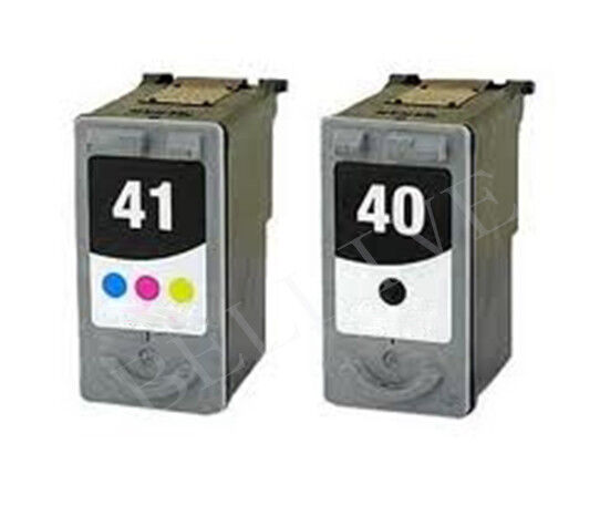 2 CARTUCCE PER CANON CL-41 PG-40 iP-1200 1600 2200 2500 1900 1300 1700 MP-170 BL