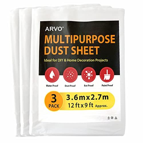 ARVO Polythene Drop Sheet 12ft X 9ft (3.6m x 2.7m) Dust Sheet Leggero, (S1l)