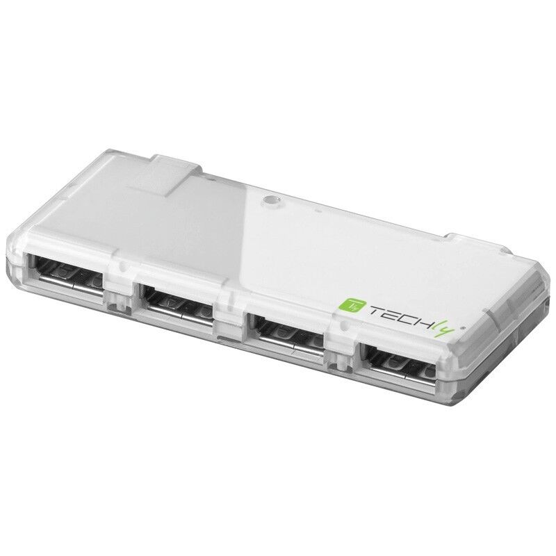 Techly Mini Hub USB Hi Speed 4 Porte Bianco