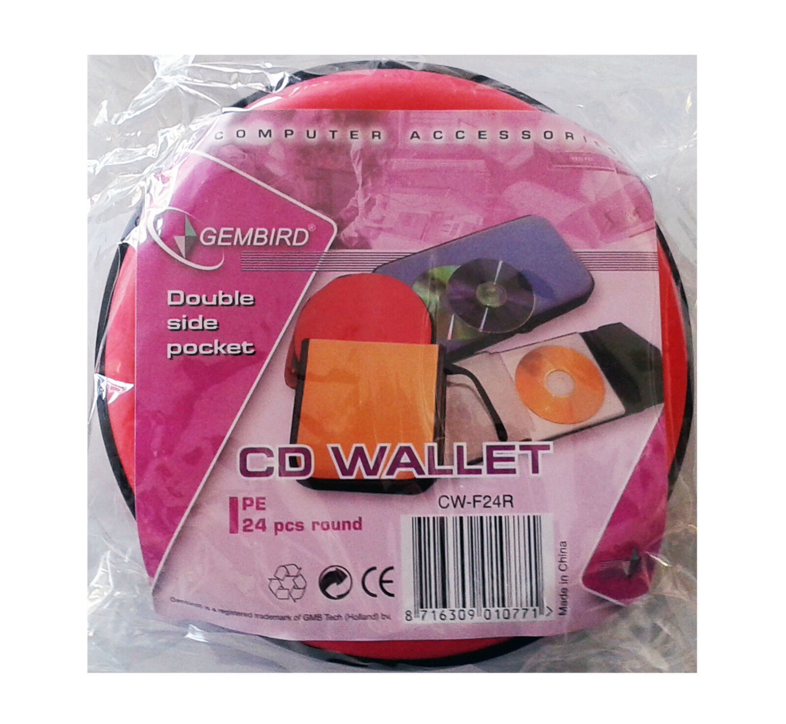 GEMBIRD F24R PORTA CD WALLET 24 PEZZI COLORE ROSA