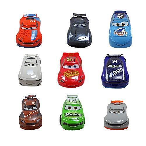 Disney Set da gioco deluxe Pixar Cars, 9 pezzi, macchinine con (A3E)