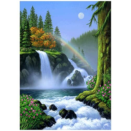 Diamond Painting Cascata, Kit per Diamond Painting 5D, Diamond Painting (d0Z)