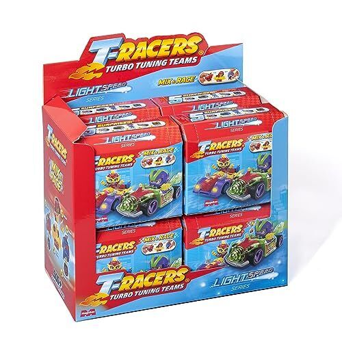 T-Racers Light Speed Car & Racer - Display 2x8 Box (V.0) (o2i)