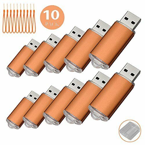 Yaxiny - 10 chiavette USB 2.0 arancione Arancione 128MB (F6r)