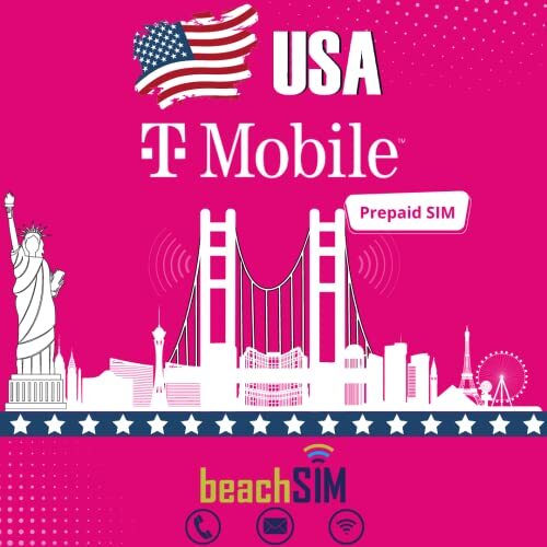 beachSIM T-Mobile USA SIM dati illimitati & Telefonia & SMS (USA (m2w)
