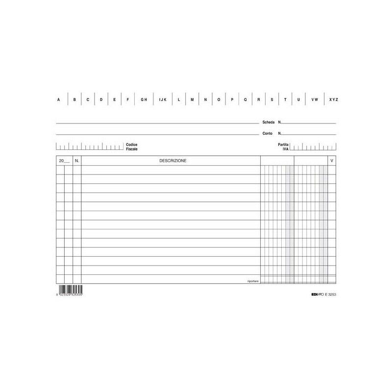 Schede 2 COLONNE ORIZZONTALI 15x21 cm da 100 Fg. E3253 EDIPRO