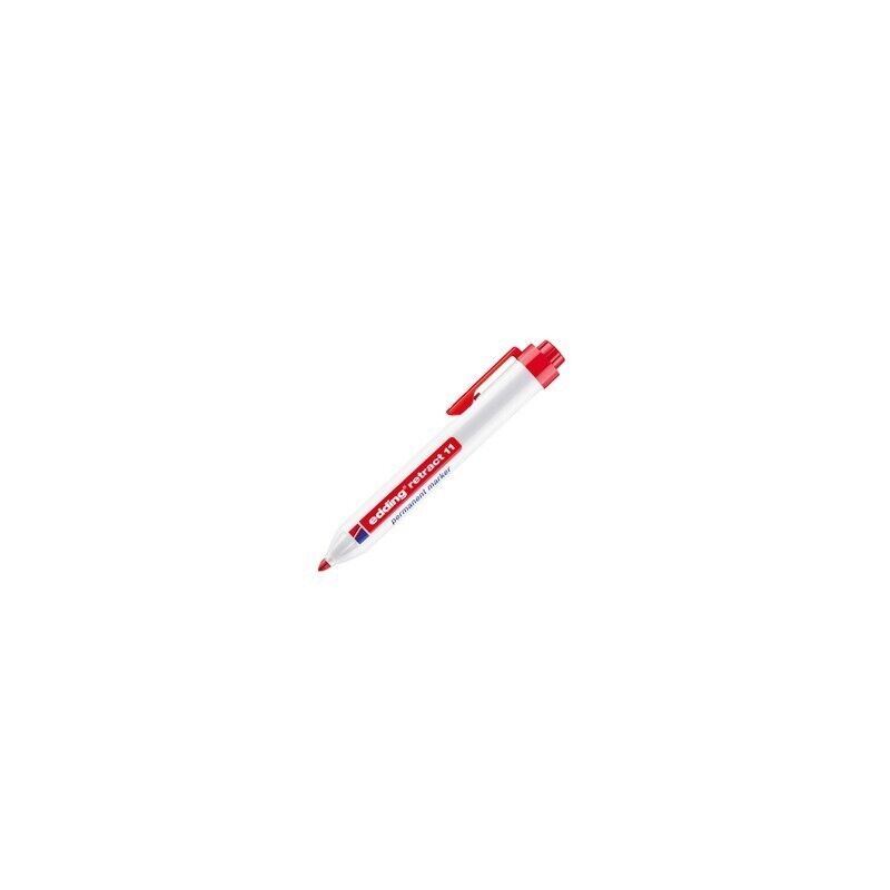 Marcatore permanente 11 Retract punta conica ROSSO Edding