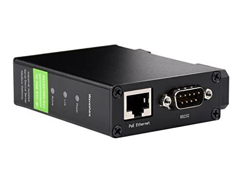 Waveshare Rail-Mount Serial Server, RS232/485/422 to RJ45 Ethernet (A8v)