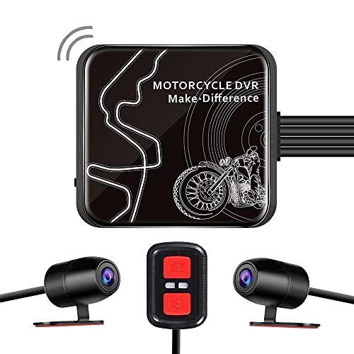 VSYSTO Moto Dash Cam Fotocamera per moto Doppia fotocamera 1080P (k1P)