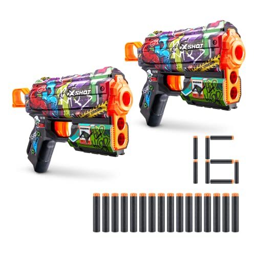 XSHOT- X-Shot Skins Flux, Graffiti, Schiuma Dardo Blaster (2 Pacchetto, (J8f)