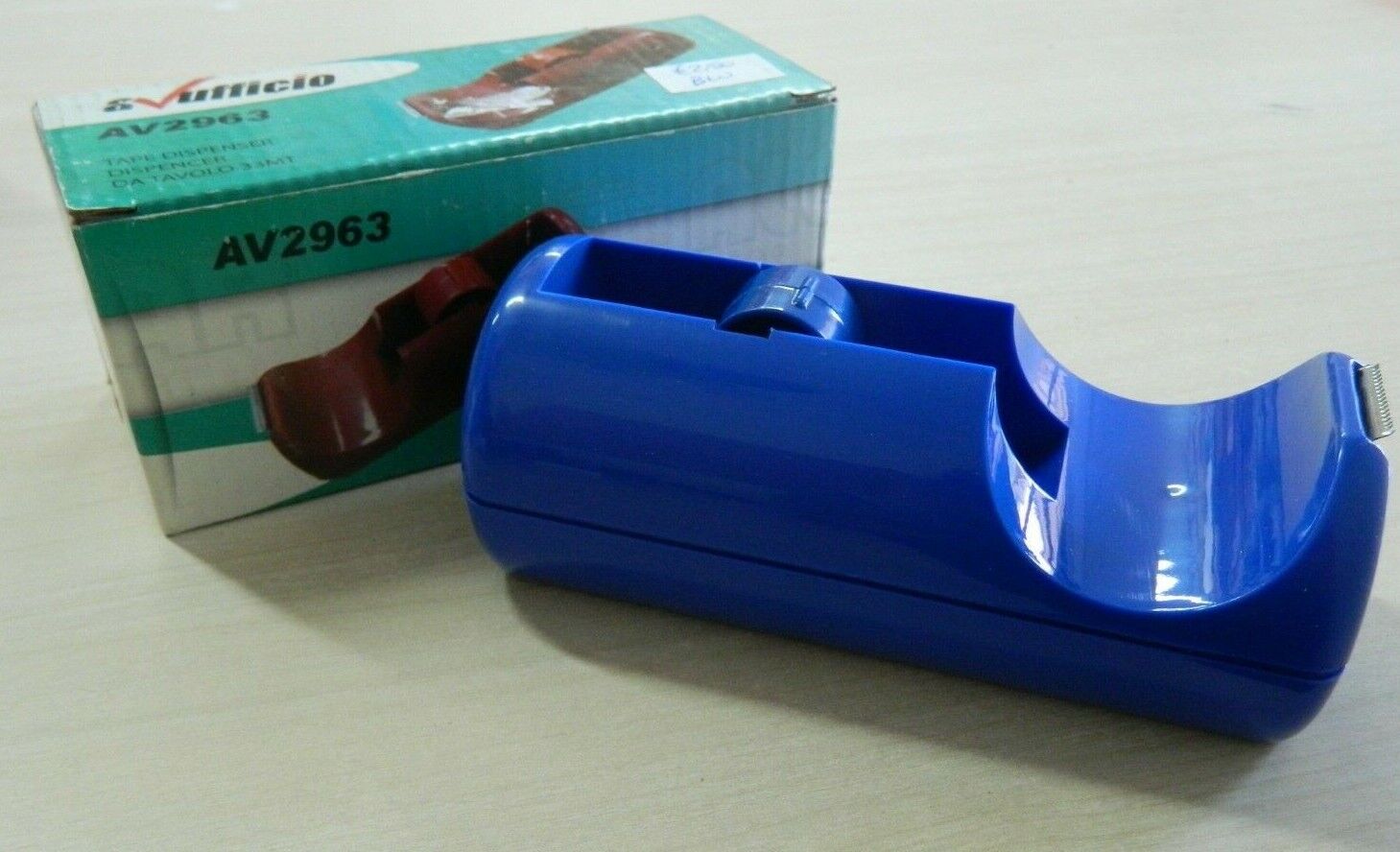 Dispenser nastro adesivo 19 mm 33 m ALEVAR AV2963 Blu scrivania OMA151