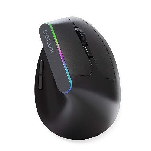 DeLUX Mouse Verticale Wireless, Mouse Ergonomico Silenzioso per il Tunnel (R6z)