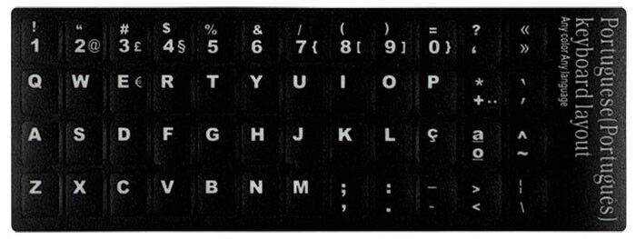 Adesivi Neri Black Portugues Stickers Keyboard Autocolantes Brancos x Teclado