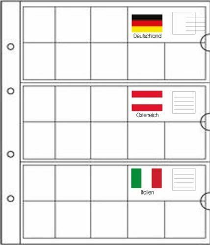 10 Small Prophila Kobra Coin Sheets for Euro Coins with Flags Cards (B0H)