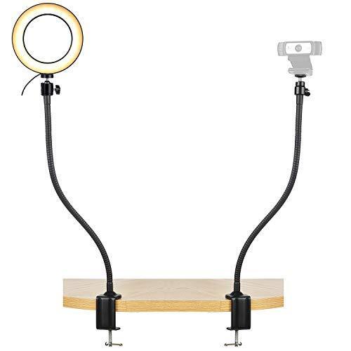 AYIZON Webcam Streaming Luce, Webcam Stand con anello di luce da 6'' Kit (R7F)