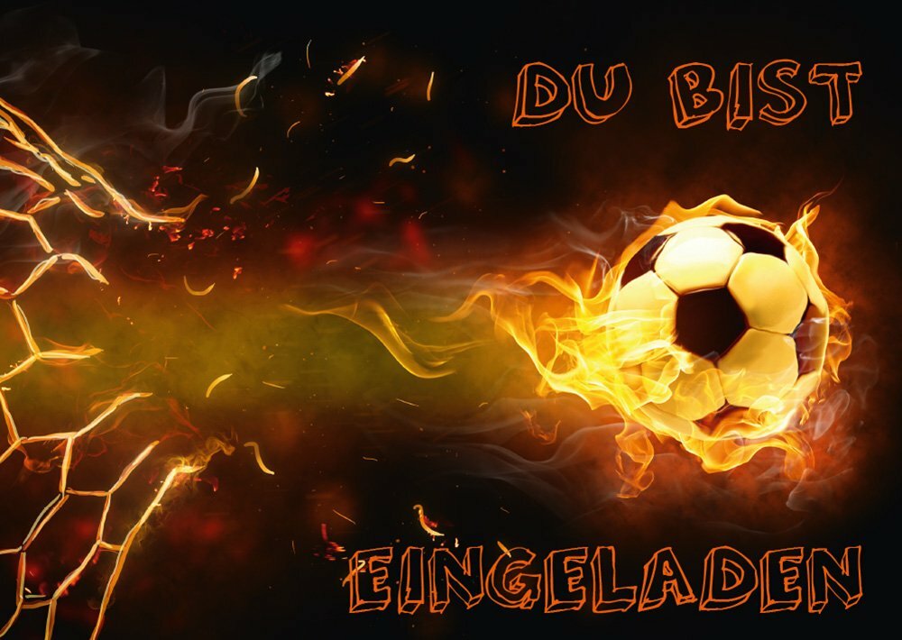 Set di 11 Calcio biglietti di invito (10717), per feste di compleanno (e1W)