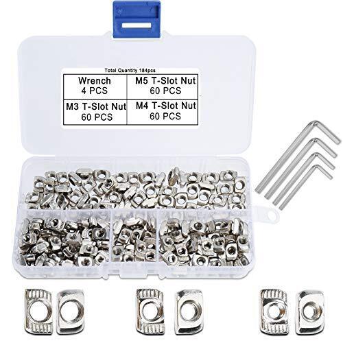 Dadi a T M3 M4 M5 T-Nut Dado Testa Martello in Acciaio al Carbonio (S7X)