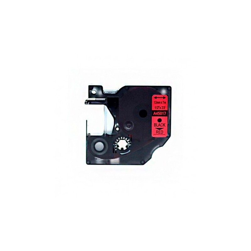 CASSETTA NASTRO D45017 12mmX7m NERO SU ROSSO S0720570 COMPATIBILE PER DYMO-500TS