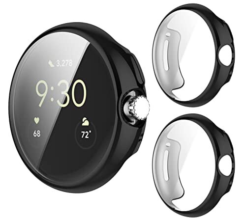 GIOPUEY [2 Pezzi] Cover per Google Pixel Watch, Soft TPU, Shock (t7L)