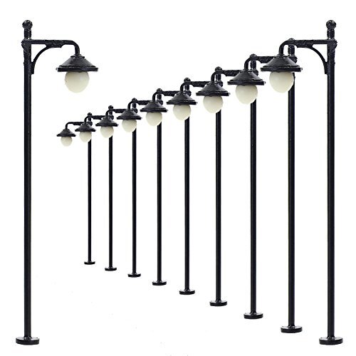 Evemodel LYM22 10pcs Model Railway Train Lamp Post Street Lights Ho OO (F2I)