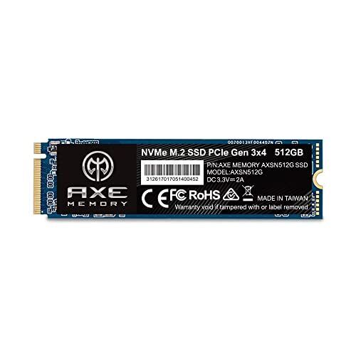 AXE MEMORY 512 GB SSD Interno Gen 3x4 PCIe NVMe M.2 2280 Unità SSD (w3p)