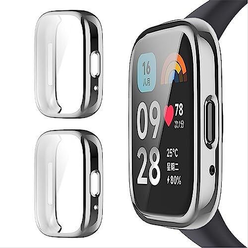 GIOPUEY [2 Pezzi] Cover per Xiaomi Redmi Watch 3 Active, Soft TPU, Shock (n4x)