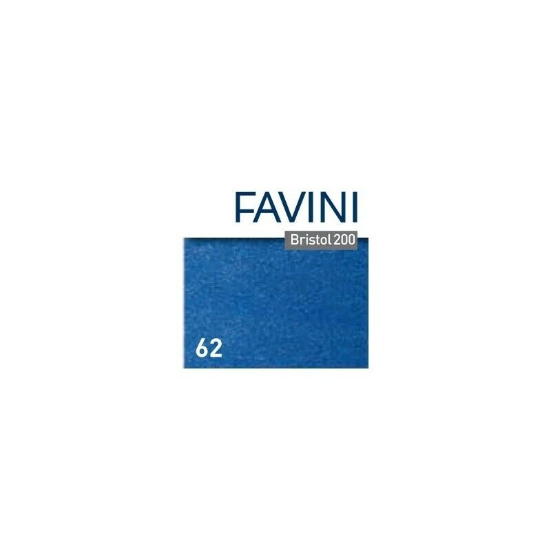 Conf. 10 Cartoncino Bristol Color 200 gr 100x70 cm BLU Prussia 62 FAVINI