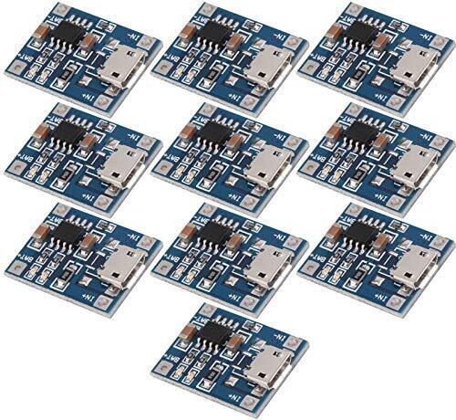 TECNOIOT 10pcs TC4056 1A 5V Lithium Battery Charging Module Mini/Micro (l1U)