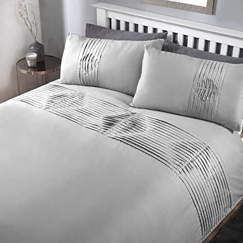 Rapport Boston-Duvet-Cover-Set-Grey Double Copripiumino, Grigio, Doppio (B1N)