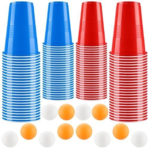 Beer Pong, 100 Bicchieri Beer Pong e 12 Palline da P ing Pong，Giochi (o5L)