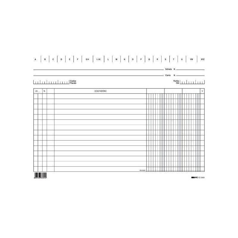 Modulistica Schede a 3 COLONNE ORIZZONTALI da 100 Fg. 17x24 cm E3369 EDIPRO