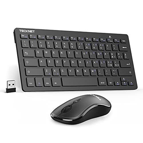 TECKNET Set Tastiera e Mouse Wireless, Tastiera Wireless 2.4G e Mouse (X5w)