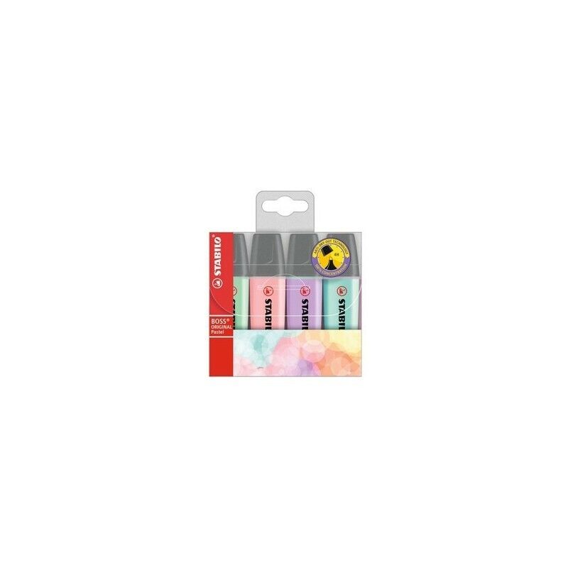 Busta 4 Evidenziatori STABILO Boss Pastel