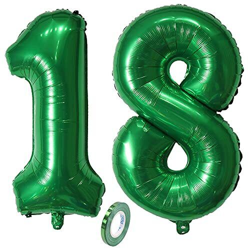 Numero di Palloncini 18,Numeri 18 Anni Compleanno Decorazioni Verde Scuro (f5e)
