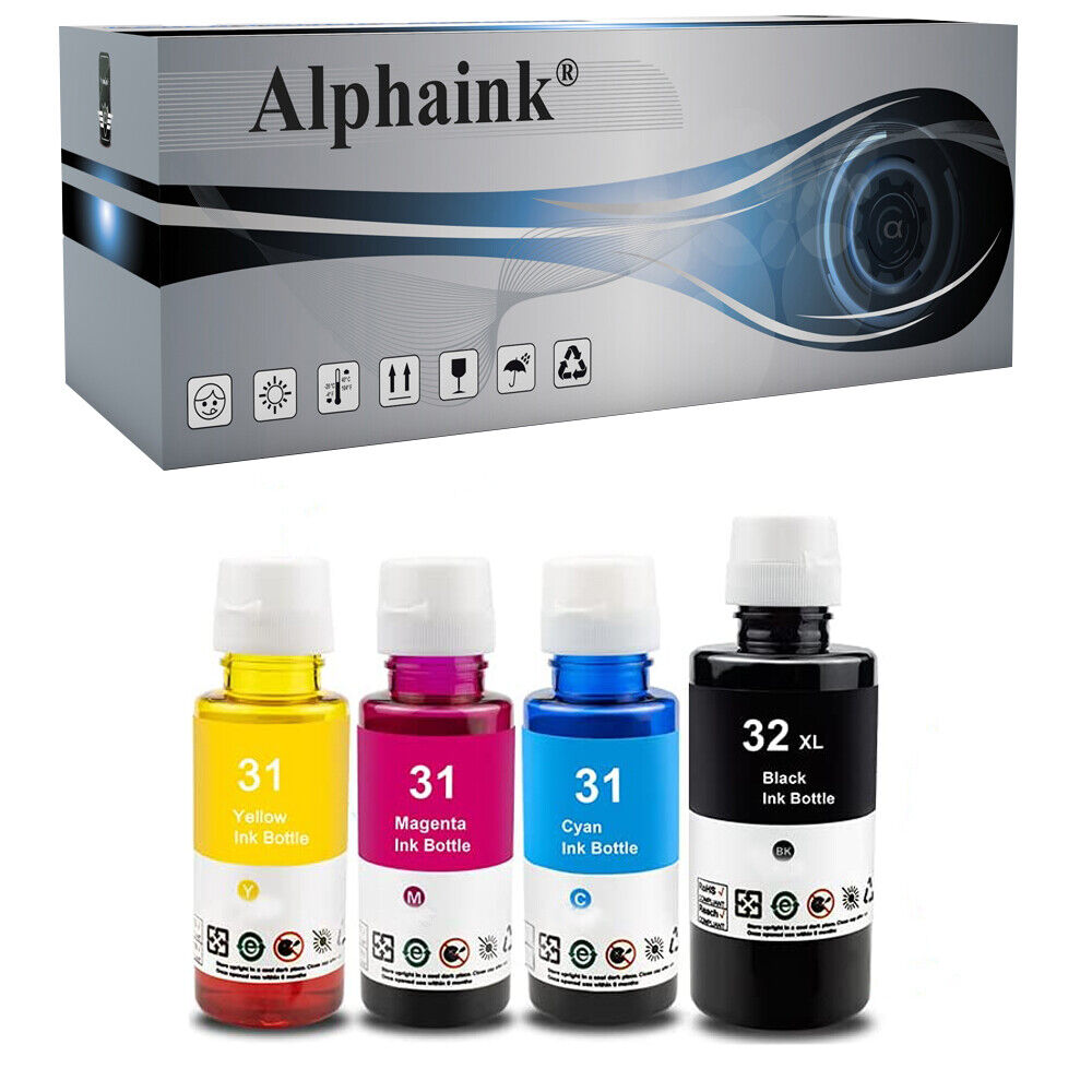 4 Ricariche Compatibili per HP 31 32XL per Smart-Tank Plus 455 555 570 655 510