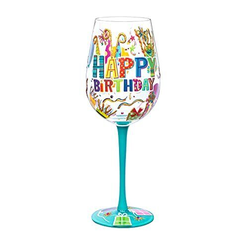 NymphFable Un Bicchieri Vino Dipinto a Mano Buon Compleanno Calici Vino (z2V)
