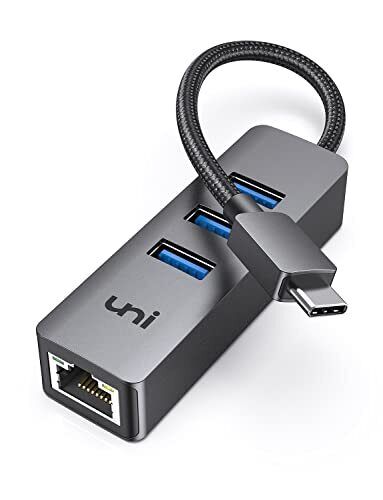 uni Adattatore Ethernet USB C, hub USB C con rete LAN RJ45 e 3 porte USB (g8s)