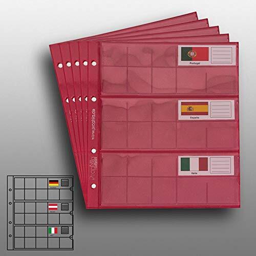 5 Small Prophila Kobra Coin Sheets for Euro Coins with Flags Cards (N7b)