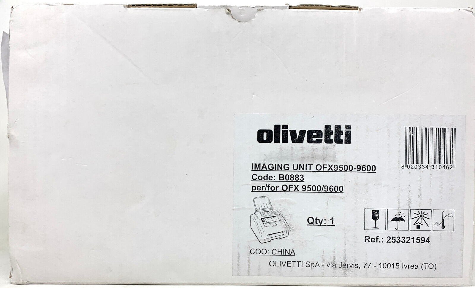 OLIVETTI B0883 TONER ORIGINALE NERO PER OFX 9500/OFX 9600 [A BOX]