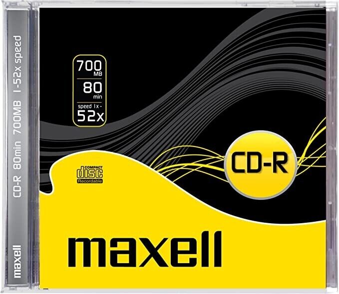10 CD-R MAXELL 700MB IN JEWEL CD 52X 700MB CASE SINGOLI DA 10MM - 624826